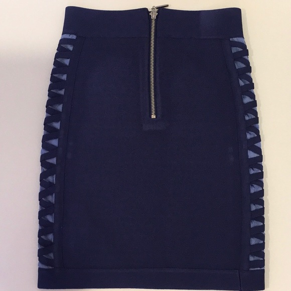 Bebe Blue Bandage Skirt Sz XS - Picture 4 of 7